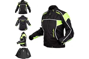A-PRO Chaqueta Térmica Señora Moto Protectores CE Scooters Extraíble Mujeres Fluo XL