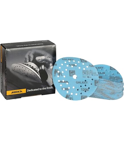 Mirka Galaxy Disques Abrasifs 125 Mm Grain 120 – 50 Pcs Anti-Encrasse Pour Époxy, Bois & Métal