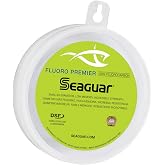 Seaguar Fluoro Premier florokarbon olta misinası, kalınlık ve yumuşaklık i&ccedil;in &ccedil;ift yapı, k&uuml;&ccedil;&uuml;k &ccedil;ap, d&uuml;ş&uuml;k hafızalı şok lideri