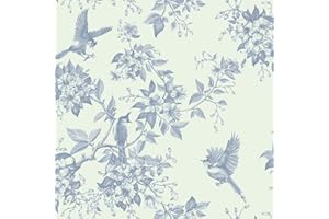 Yomshi Self Adhesive Wallpaper Blue Bird Wallpaper Swallow Peel and Stick Wallpaper 41×300cm Floral Contact Paper Waterproof Vinyl Film for Wall Furniture