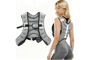 Stepfowarder Weighted Vest, 3kg/5kg Weight Vest with Reflective Stripe for Training Workout, Running, Fitness, Jogging, Cardio, Walking