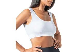 Risalti Top Donna Elegante Costina Sara - Reggiseno Sportivo Donna, Top Sportivo Donna Fitness in Microfibra, Reggiseno Senza Ferretto, Bralette Donna Senza Cuciture - Made in Italy