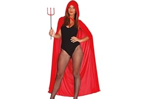 FIESTAS GUIRCA | Capa con Capucha de Terciopelo (130 cm) - Accesorio de Disfraz para Halloween y Fiestas de Diablos y Demonios - Ideal para Adulto Unisex