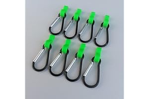 MANUFAKTUR3D Set Haken Öse Kederöse für Kederschiene an Caravan, Wohnmobil, Camping (Öse mit Karabinerhaken für Kederschiene 7mm, Neon Grün, 8)