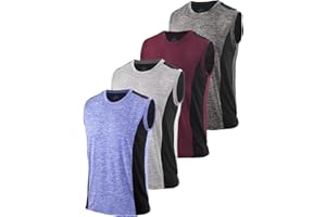Ymmchy Men's Sport Tank Tops Workout Gym Vest Quick Dry Tops Training Sleeveless Shirt 4 Pack