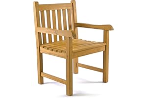 Divero Gartenstuhl Sylt aus Teak Holz, behandelt – Farbe: Braun