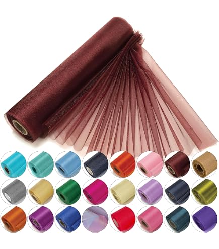 Organza-Stoffrolle 25 M X 29 Cm – Mit Glitzer, Für Hochzeits-, Weihnachts- & Partydekoration