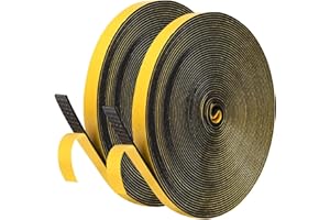 UPSEN Taśma uszczelniająca do drzwi, okien, 20 m, samoprzylepna uszczelka okienna, ochrona przed kolizją, guma piankowa, taśma uszczelniająca, samoprzylepna, czarna