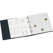 Album Numismatique Leuchtturm NUMIS – Simili Cuir Bleu, 4 Anneaux, 5 Pochettes, Protection, 225x210 Mm