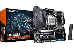 GIGABYTE TECHNOLOGY GIGABYTE B850M Gaming X WIFI6E Placa Base - Procesadores AMD Ryzen Serie 9000, VRM Digital 10+2+2 Fases, hasta 8200MHz DDR5 (OC), 1xPCIe 5.0 + 1xPCIe 4.0 M.2, LAN 2.5, WiFi 6E, USB 3.2 Gen 2.