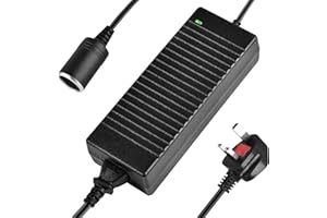 Shentian Power Supply Cigarette Lighter Socket AC to DC Adapter 110V-240V to 12V 10A Car Power Charger Converter Black