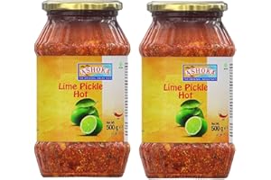 Ashoka Pepinillo de lima caliente de 500 g (paquete de 2) – Perfecto como condimento para cualquier plato indio, se come con cena india o con desayuno indio