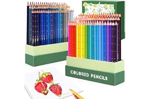 Arrtx Juego de 126 lápices de colores, lápices de colores profesionales con núcleo suave y resistentes a la luz, incluye caja de transporte