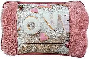 VITBEL Borsa Acqua Calda Elettrica 500W con Morbida Fodera in Peluche, Temperatura Massima 75°C, Ideale come Scaldamani e Scaldapiedi, per Alleviare Dolori Muscolari, Dorsali e Mestruali (Rosa)