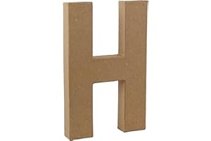 COUNTRY LOVE CRAFTS PAPIER MACHE Country Love Crafts 8.25-inch/ 20.5cm 3D Letter H Papier Mache, Beige