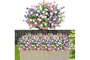 SOMYTING 9 Paquetes de Flores Artificiales para balcón Flores Artificiales Resistentes a los Rayos UV arbustos Verdes Plantas Artificiales eucalipto decoración para Interiores jardín Exteriores