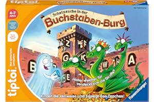 Ravensburger tiptoi 00124 Schatzsuche in der Buchstabenburg, Spiel für Kinder von 4-7 Jahren, für 1-4 Spieler