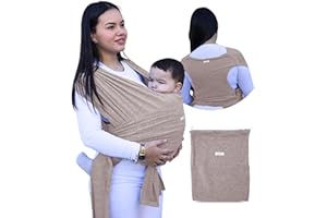 NAIZONE Fular Portabebé Elástico Unisex con Anillas - Porta Bebé Recién Nacido | Fácil de Usar y Seguro | Porteo Bebé Ergonómico y Transpirable - Hasta 20 kg | Bolsa de Transporte y Caja de Regalo Incluidas