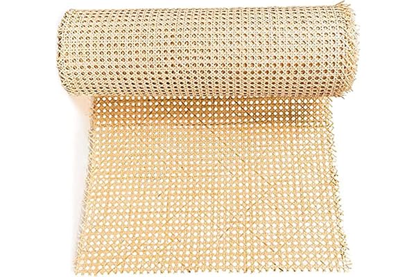 FUBESK Rouleau de toile de rotin tissé pour projets de cannage - Maille ouverte pré-tissée pour armoire, lit, chaise, réparation DIY - 50 cm x 2 m
