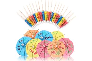 ASTER 50 sztuk parasoli koktajlowych, 10 cm, kolorowe parasole koktajlowe, dekoracja mini parasoli papierowych, dekoracja na imprezy, letnie święta, tropikalne napoje, pokrywki na owoce
