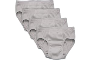 HERMKO 2850 Pack de 4 Slips de Color de niño, algodón orgánico 100% elástico