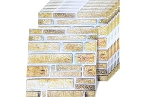 TFCIOD Carta da Parati Adesiva 3D Muro, 10 Pezzi 30x30cm Mattoncini Adesivi da Parete, 3D Piastrelle Adesive per Pareti, Pannelli Decorativi 3D per Parete, per Cucina Bagno Camera da Letto (D)