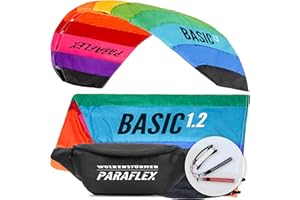 Wolkenstürmer Paraflex Basic 1.2 - Aile de Traction, Arc-en-Ciel - Prêt à l'emploi - cerf-Volant 2 Lignes pour débutants et Enfants à partir de 6 Ans - Voile de Traction - Aile de Kitesurf