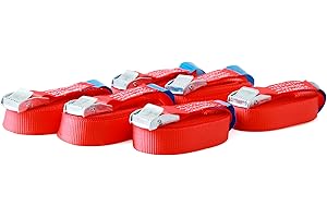 SANDAX 6 cinghie di fissaggio resistenti fino a 250 kg; larghezza 25 mm, 1 pezzo da 3 m, 4 m, 5 m e 6 m in nero, blu, rosso, giallo fluo, verde oliva