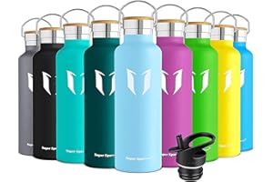 Super Sparrow Botella Agua Acero Inoxidable - Botella Agua Niños - 350ml/500ml/620ml/750ml/1L - Botella Termica Boca Estándar - Sin BPA, para Niños & Adultos, Deporte, Oficina, Yoga, Ciclismo