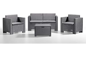 Bica 9017.4 Set Da Salotto, Antracite, 279 X 155 X 64 Cm