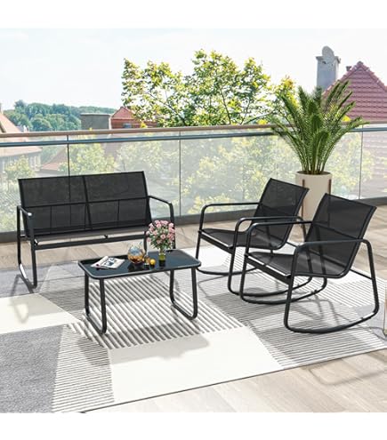 COSTWAY 3-delige balkonmeubelset, bistrotafel met 2 stapelbare stoelen, balkonset, bistroset, tuinset, tuingereedschap, tuinmeubelen, zitgroep voor tuin, balkon