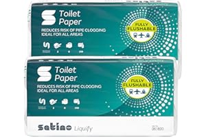 ‎SATINO WEPA liquify Toilettenpapier selbstauflösend - ideal für Camping, Wohnmobil, Outdoor, Kreuzfahrtschiff, Reisen - 16 Rollen mit je 250 Blatt 2-lagig