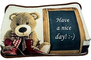 VITBEL Borsa Acqua Calda Elettrica 500W con Morbida Fodera in Peluche, Temperatura Massima 75°C, Ideale come Scaldamani e Scaldapiedi, per Alleviare Dolori Muscolari, Dorsali e Mestruali (ORSO2)