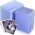 WAIZHIUA 100Pcs Clear Card Sleeves 35pt Rigid Card Holders 76x101mm Standard Top Loader Card Protectors for Pokemon MTG Hockey Golf Sports Cards
