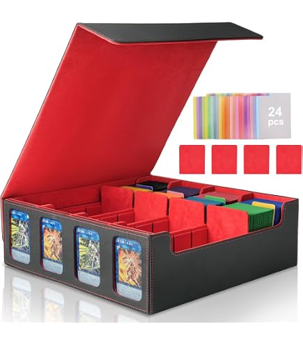 Deck Box Magic Dikoer MTG Commander Deck Box Pour Cartes à Collectionner, Plus De 100 Cartes à Manches Avec Boîte De Rangement Magnétique En Cuir Synthétique Pour Cartes Magiques TCG CCG