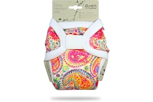 Petit Lulu Cloth Nappy Wrap | Newborn (4.4-13.2 lbs) | Hook & Loop | Washable Diaper Wrap | Reusable Cloth Nappies | Made in Europe (Colourful Orient)