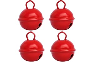 Musikid Grelot Rouge 25mm Gros (X 4 Clochettes 1 couleur) Loisirs Créatifs Décoration Noël Fête Anniversaire Chien Chat
