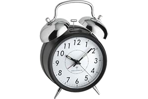 ‎TFA DOSTMANN TFA Dostmann Nostalgie Funk Wecker, Doppelglocke aus Metall, 60.1503, mit Hintergrundbeleuchtung, gut ablesbar, Mehrfarbig, L 130 x B 70 x H 180 mm