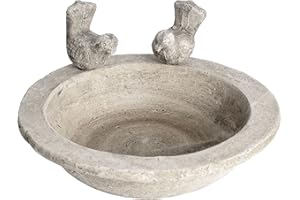 HILL INTERIORS Hill 1975 9030 Bird Bath Small, STONE, Multi-Colour, One Size, 24.5 x 24.5 x 6cm