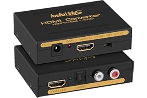 avedio links HDMI Audio Extractor, 4K HDMI Audio Splitter z konwerterem HDMI Audio Converter + Optical Toslink SPDIF + L/R Stereo analogowy audio, adapter audio HDMI do Chromecast, Fire Stick,