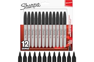 Markery permanentne Sharpie | Precyzyjna końcówka | Czarne | 12 szt.