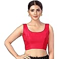 Studio Shringaar Women's Readymade Art Silk Sleeveless Saree Blouse