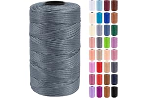 Uiopa Hilo Macrame 3mm x 200m Cuerda Macrame Polipropileno Plano Hilo de Ganchillo para Bolsos a Crochet, Bolso de Mano, Sombrero, Manualidades, Envolver Regalo, Proyecto de Bricolaje