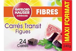 GAYELORD HAUSER - Carrés Transit Figues et Fibres - Spécial Transit - Source de Fibres - Maxi Format - 24 Carrés - Paquet 240 g