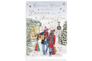 Piccadilly Greetings Traditional Christmas Card Daughter & Son in Law - 9 x 6 inches - Regal Publishing Multicoloured C85386
