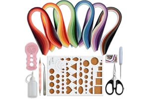 JUYA Papier Quilling Kits mit 30 Farben 600 Strips und 8 Werkzeuge Rosa Werkzeuge, Papierbreite 5mm