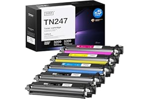 Timink Toner TN247 TN-243CMYK Toner Value Pack Compatible for Brother TN243 DCP-L3550CDW HL-L3230CDW HL-L3210CW MFC-L3750CDW HL-L3270CDW DCP-L3510CDW Ink Cartridges (Black,Cyan,Yellow,Magenta, 5-Pack)