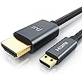 CSL - 8k Micro HDMI auf HDMI 2.1 Kabel 2m - 3D – UHD II- 7680 x 4320@120Hz mit DSC - HDR - ARC - Typ D auf Typ A - Nylon Brad