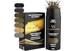 SD SALVATHOR DURAN Fibre Capelli Salvathor Duran 25 g – Fibre di Cheratina per Capelli per Volume Istantaneo – Fibre Cheratina per Capelli – Cheratina per Capelli Naturale (Castano Chiaro)