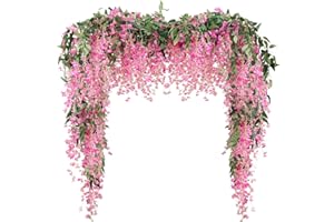 Veryhome Girlanda ze sztucznych kwiatów glicynii, winorośli, girlanda, jedwabny bluszcz, wiszący kwiat do dekoracji ślubnych, do domu, ogrodu, na imprezę, 2 szt., 2 szt., 2 szt